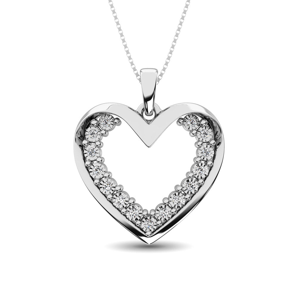 Sterling Silver Diamond Accent Heart Pendant