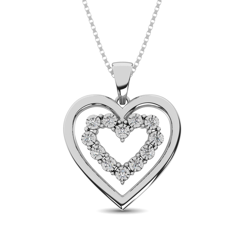 Sterling Silver Diamond Accent Heart Pendant