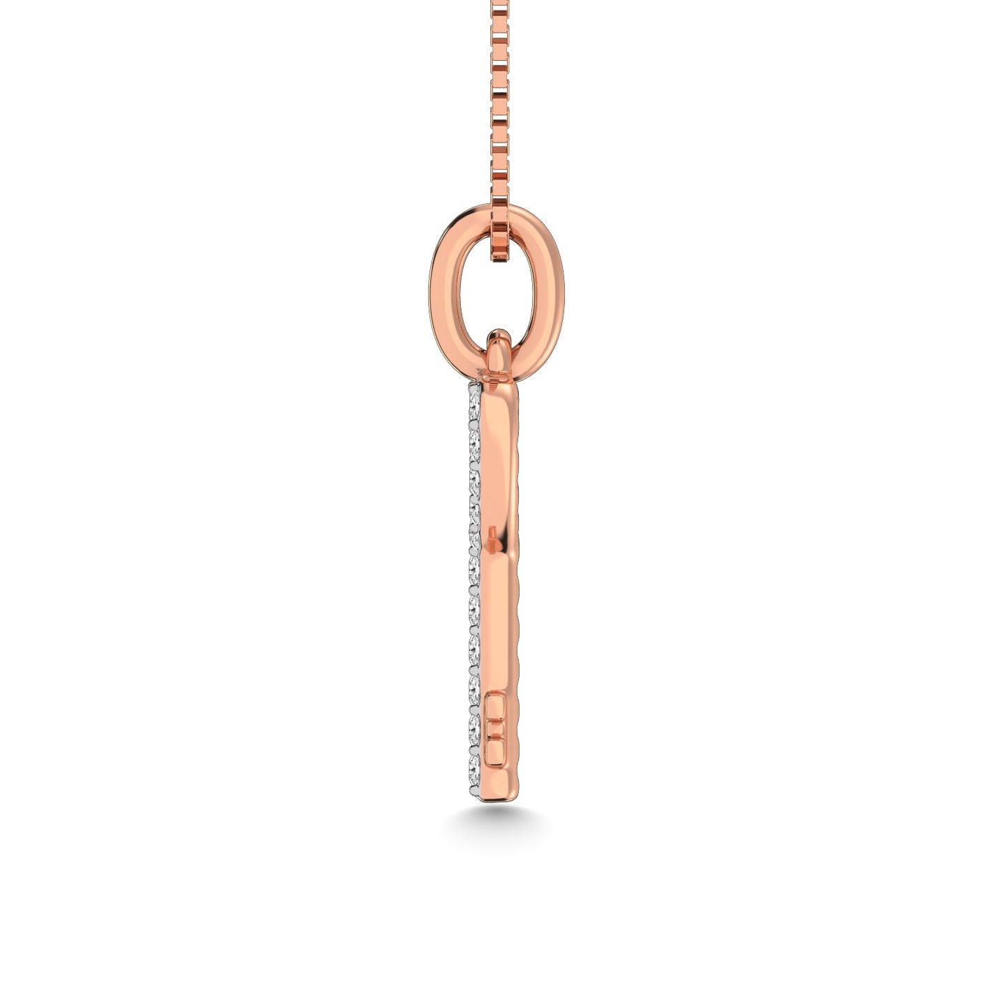 10K Rose Gold 1/10 Ctw Diamond Double Heart Pendant