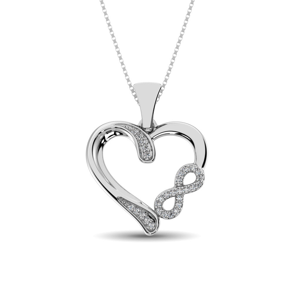 Sterling Silver 1/10 Ctw Diamond Heart Pendant