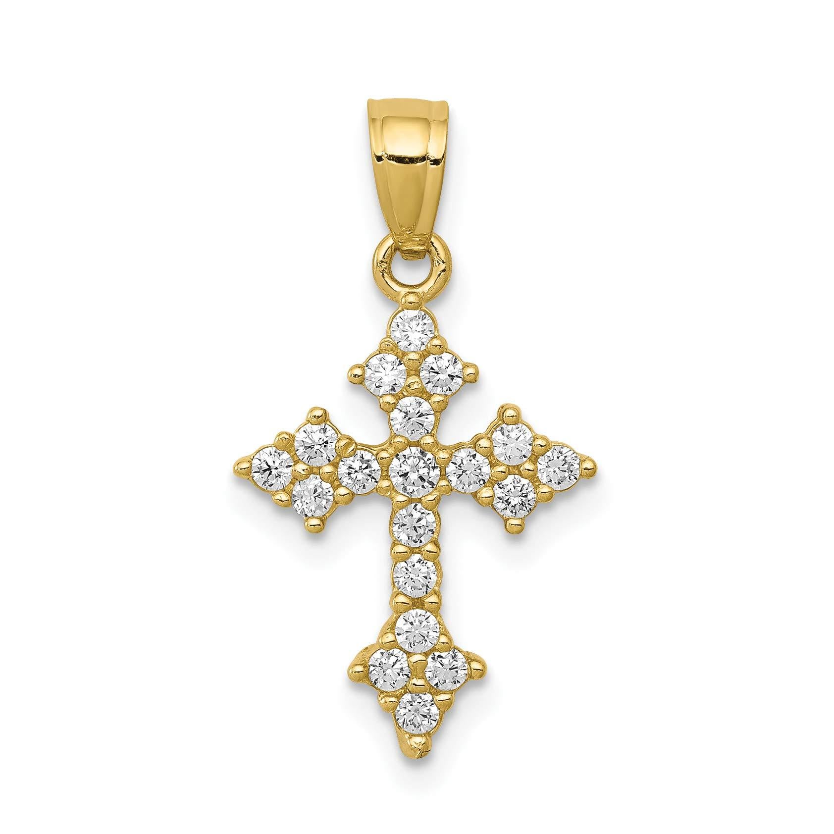 10k CZ Passion Cross Pendant 10C1136