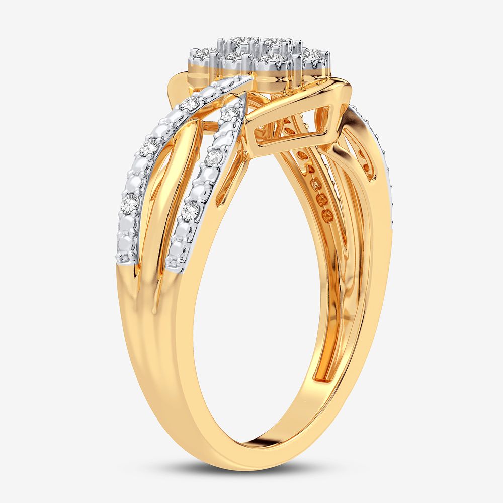 10K Yellow Gold Magnifcnet 0.10Ct Diamond Ring