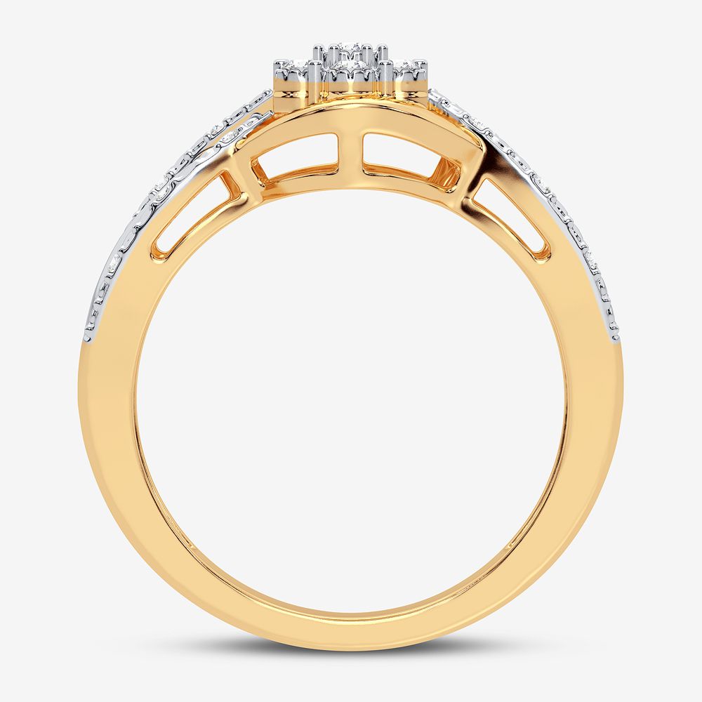 10K Yellow Gold Magnifcnet 0.10Ct Diamond Ring