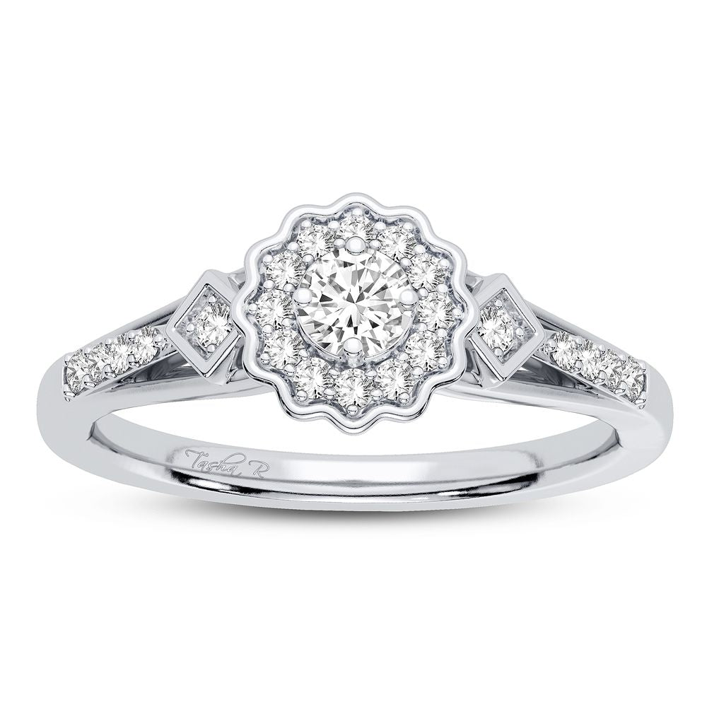 10K White Gold Gorgeous 0.20Ct Diamond Ring