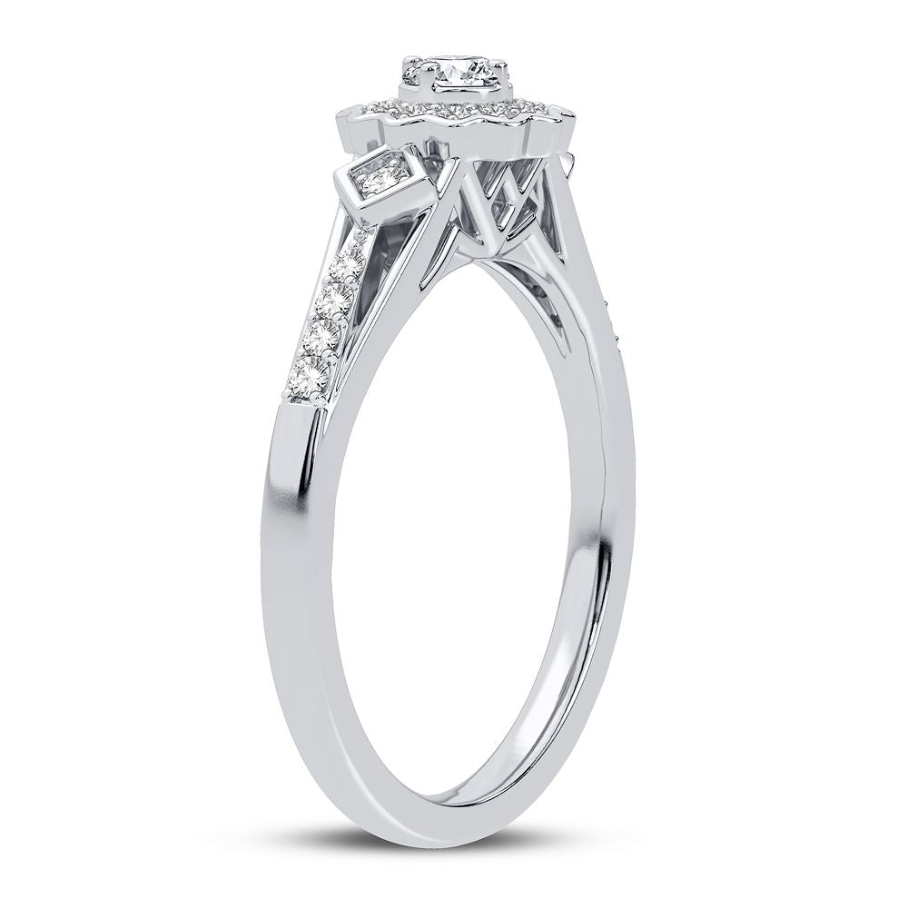 10K White Gold Gorgeous 0.20Ct Diamond Ring