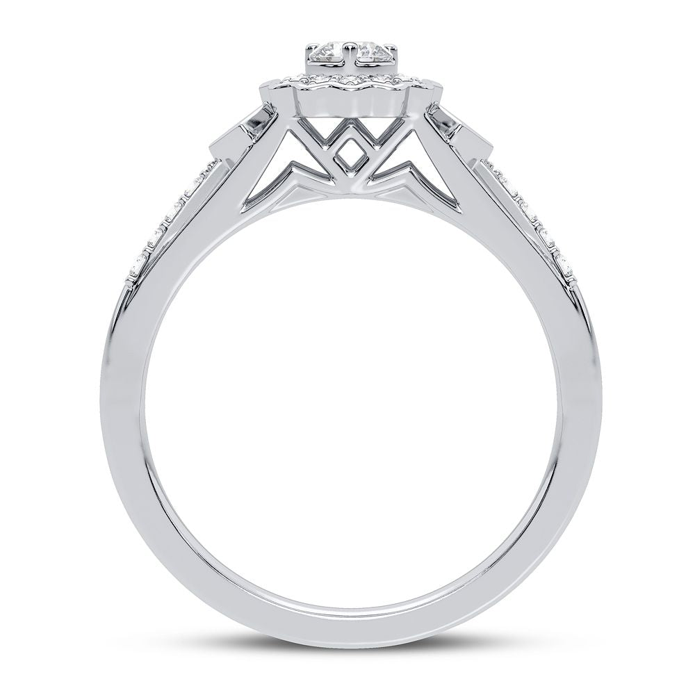 10K White Gold Gorgeous 0.20Ct Diamond Ring