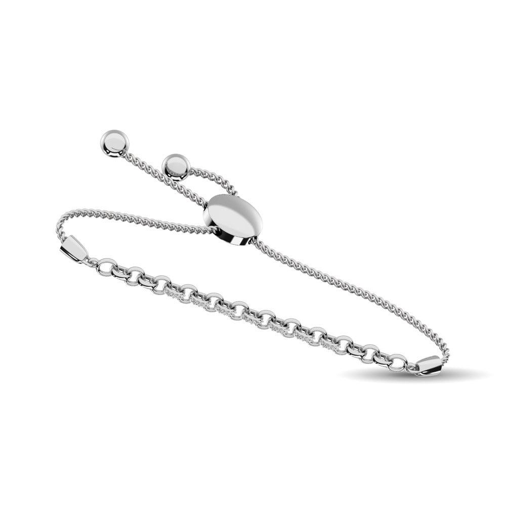 Diamond Bolo Bracelet 1/20 ct tw in Sterling Silver