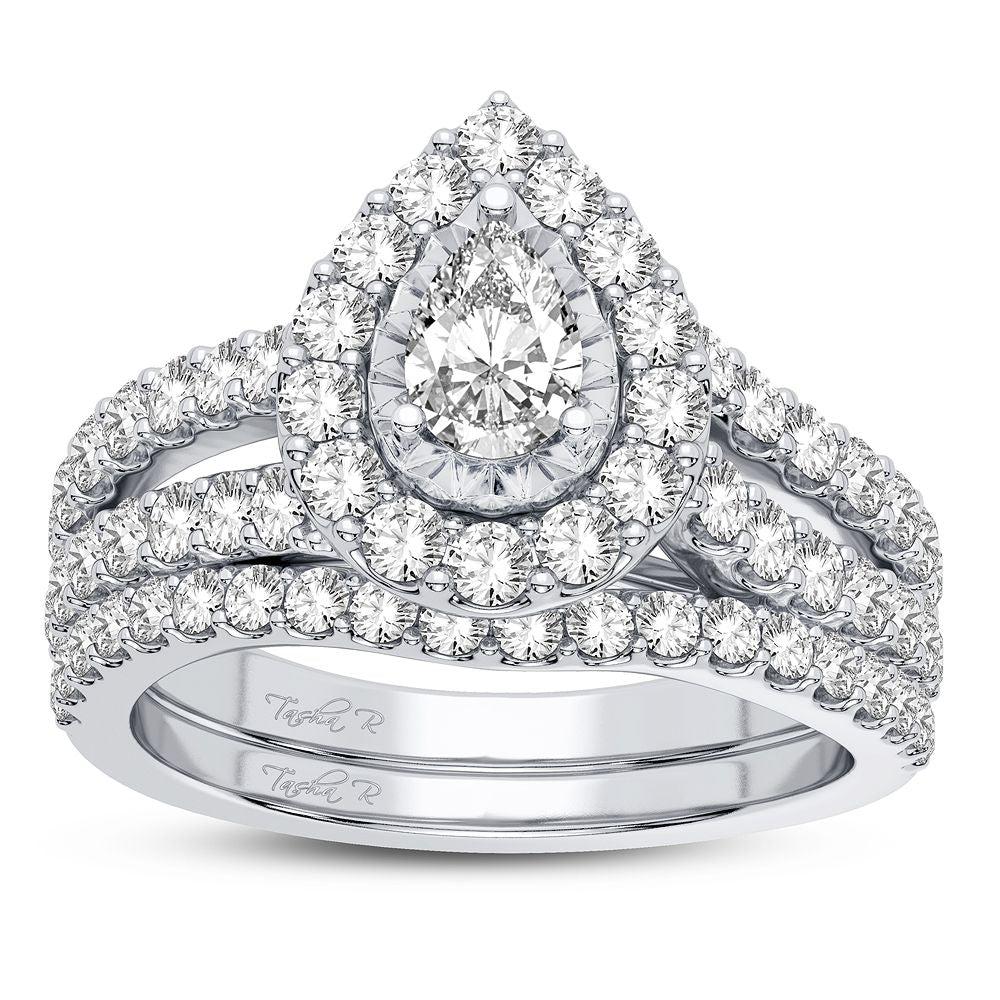 14K White Gold Beautiful 1.50Ct Diamond Bridal Ring