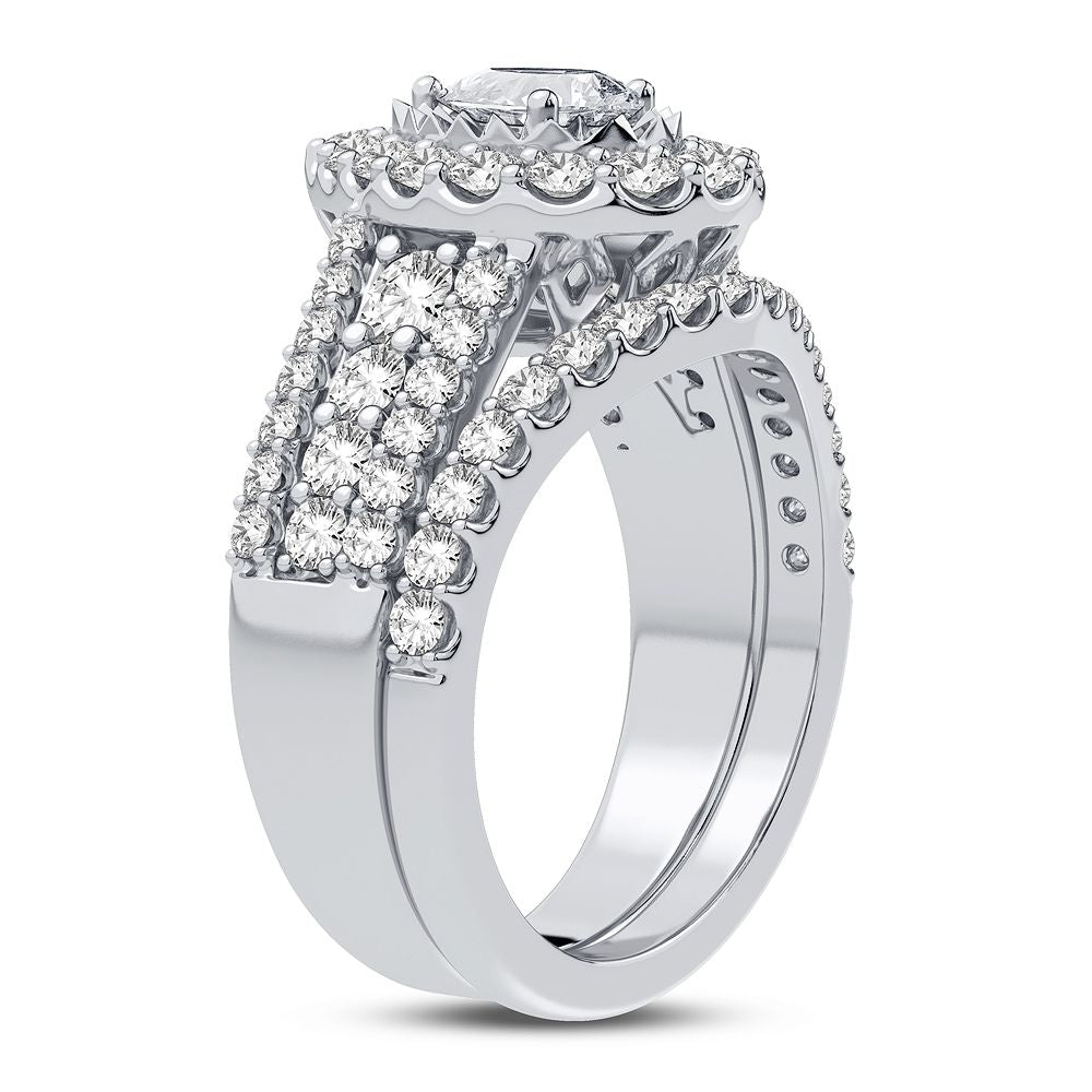 14K White Gold Exquisite 2.00Ct Diamond Bridal Ring