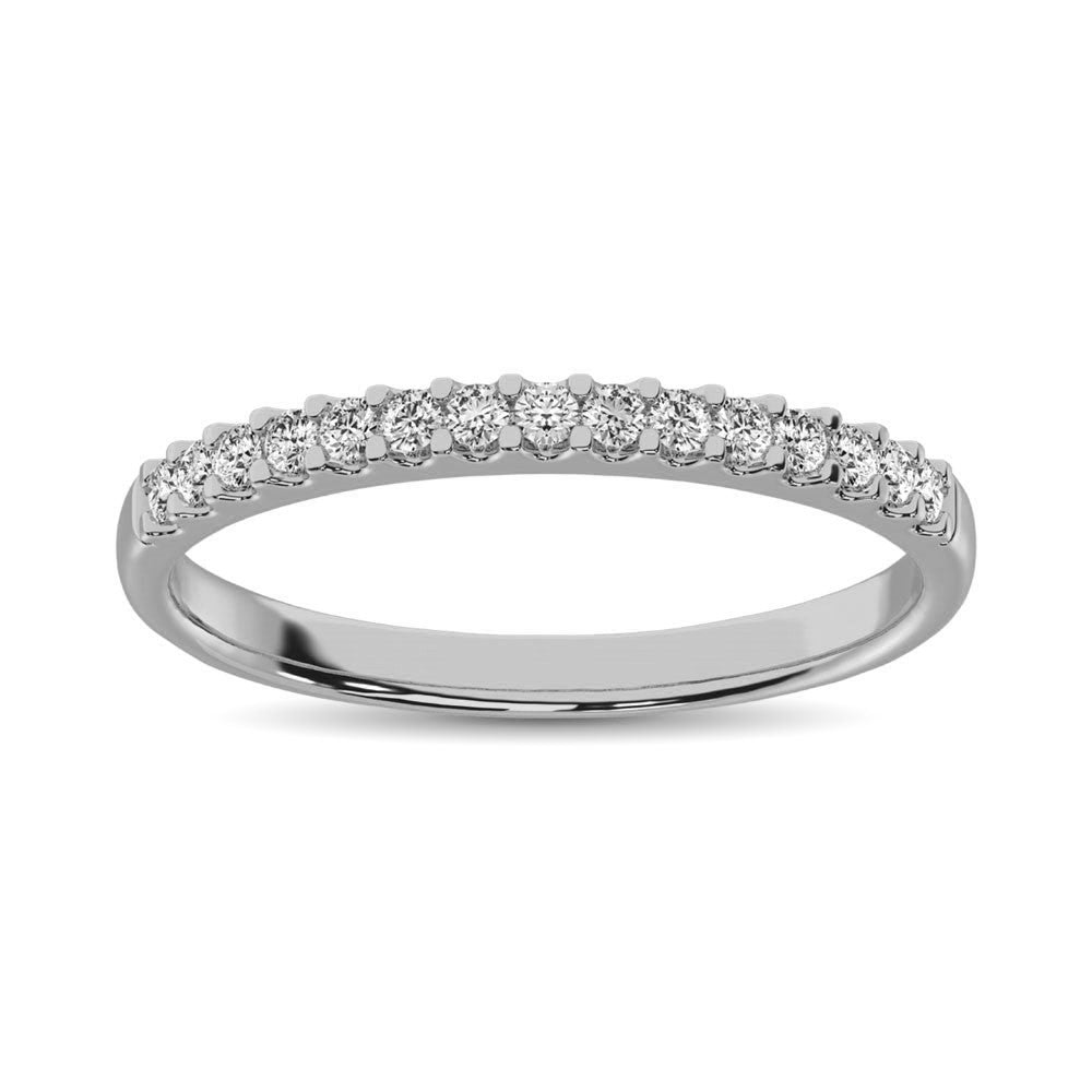 14K White Gold Diamond 1/5 Ct.Tw. 9 Stone Anniversary Band