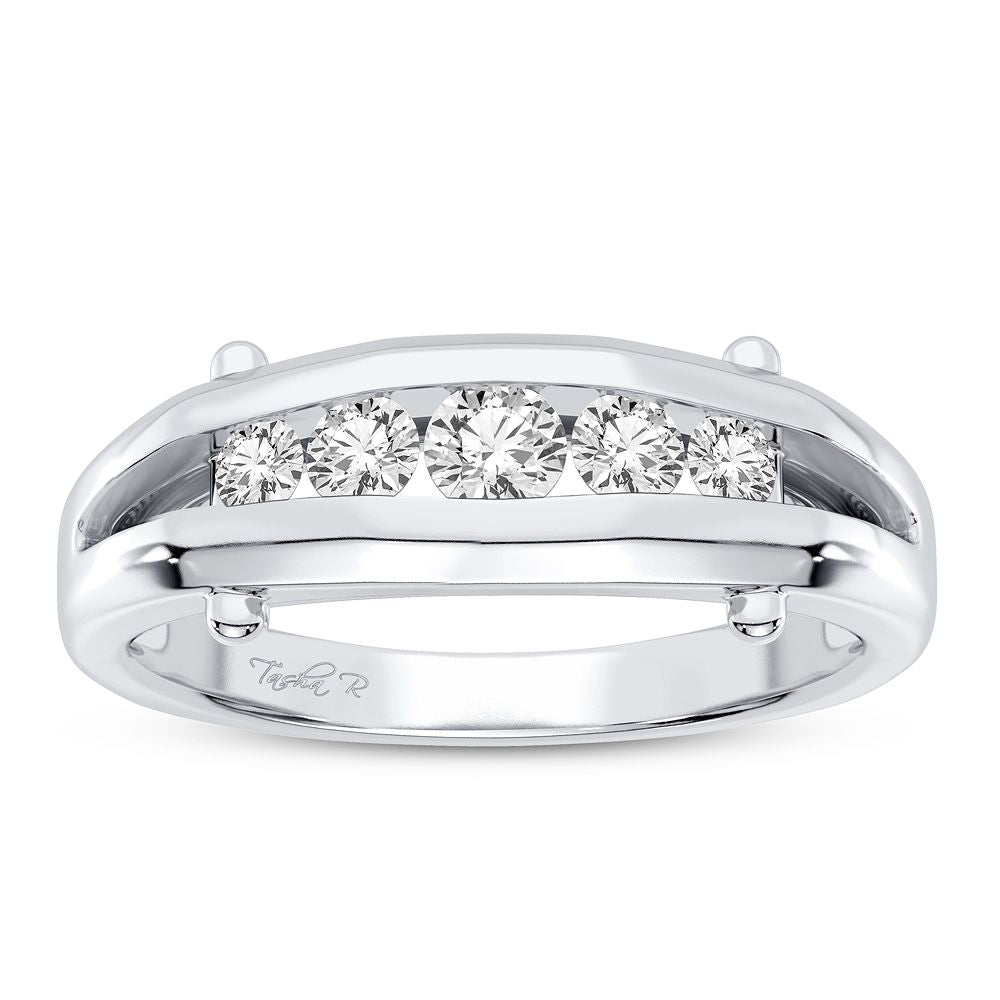 14K White Gold Elegant 0.51Ct Diamond Ring