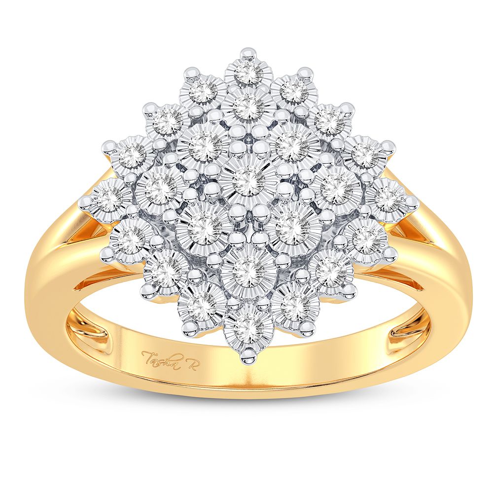 10K Yellow Gold Magnifcnet 0.10Ct Diamond Ring