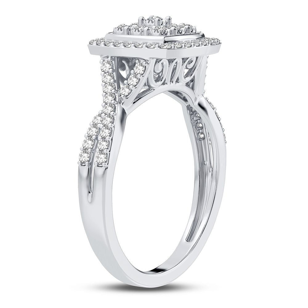 10K White Gold Exquisite 0.10Ct Diamond Ring