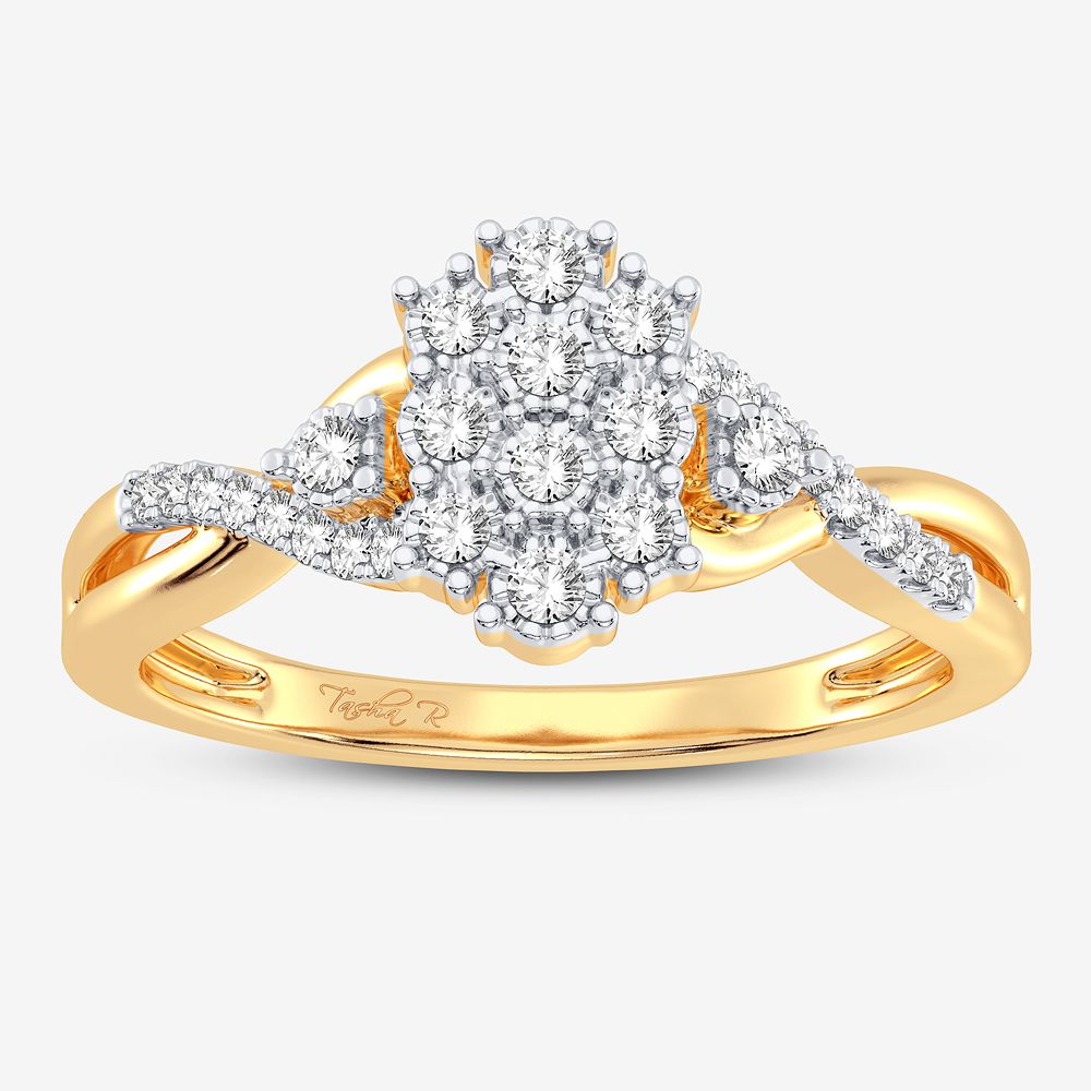 10K Yellow Gold Dazzling 0.10Ct Diamond Ring