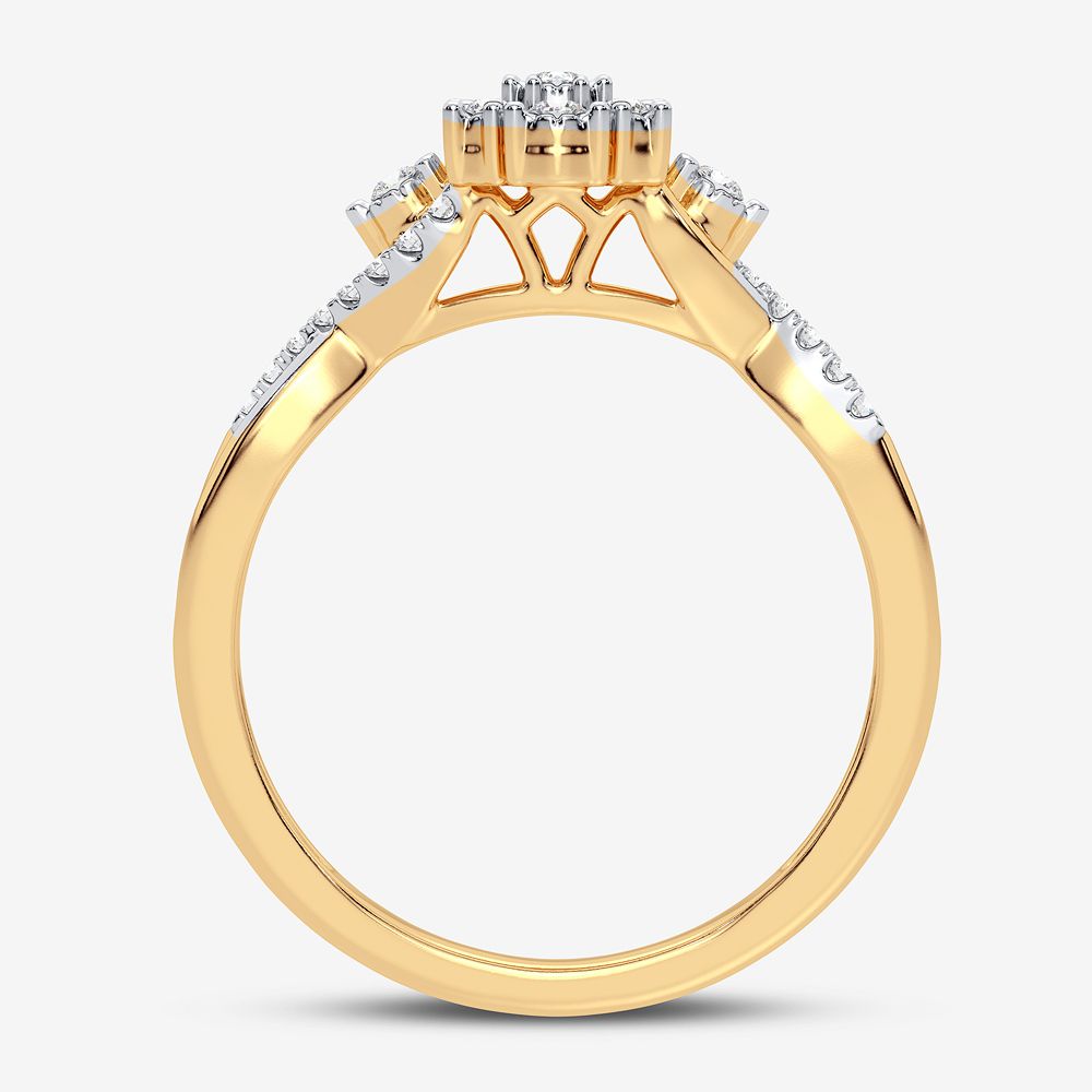 10K Yellow Gold Dazzling 0.10Ct Diamond Ring