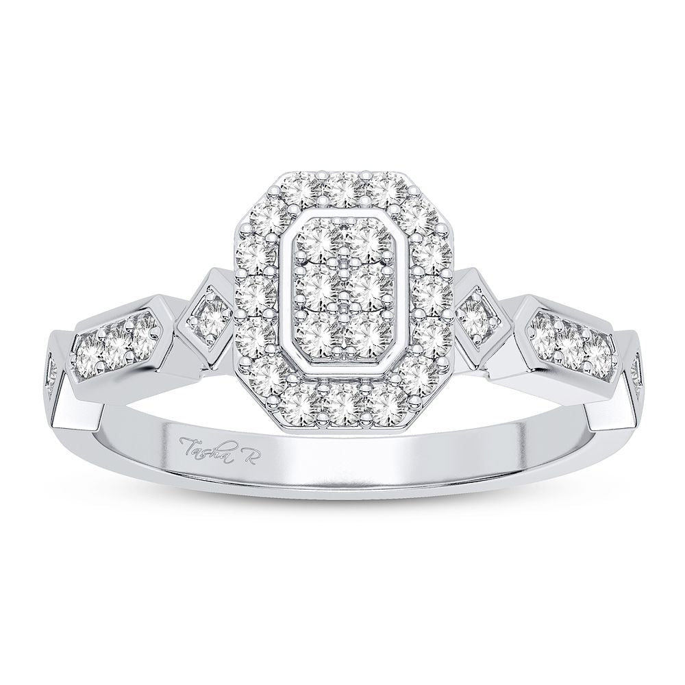 10K White Gold Exquisite 0.20Ct Diamond Ring