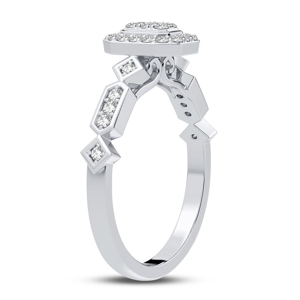 10K White Gold Exquisite 0.20Ct Diamond Ring