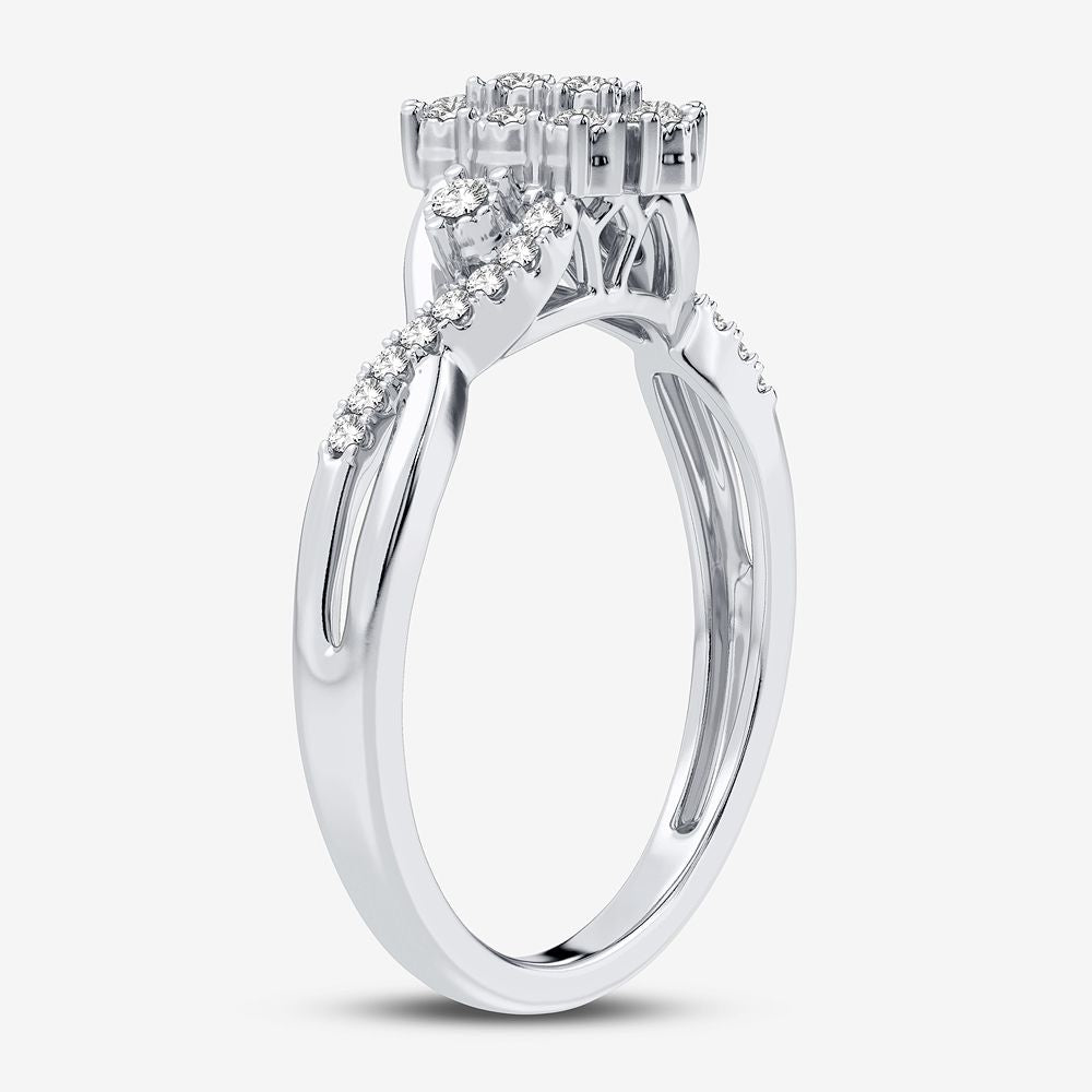 10K White Gold Gorgeous 0.10Ct Diamond Ring