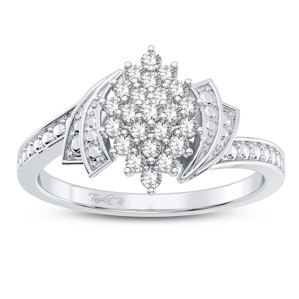 10K White Gold Beautiful 0.20Ct Diamond Ring