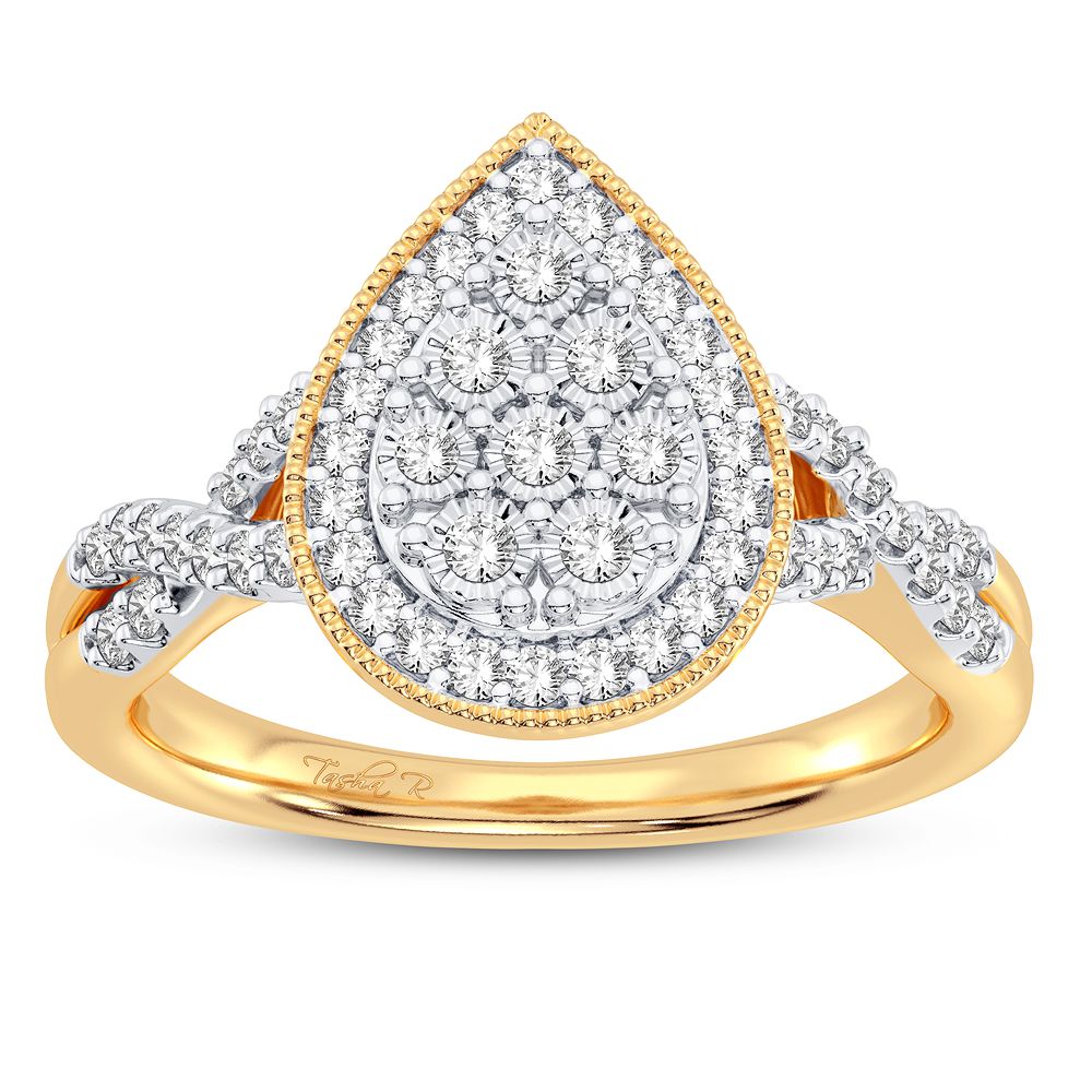 10K Yellow Gold Exquisite 0.25Ct Diamond Ring