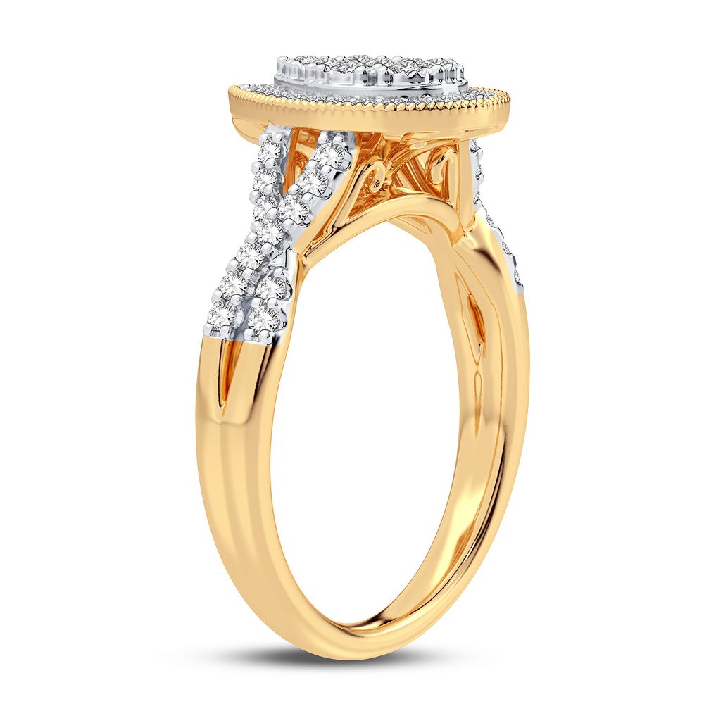 10K Yellow Gold Exquisite 0.25Ct Diamond Ring