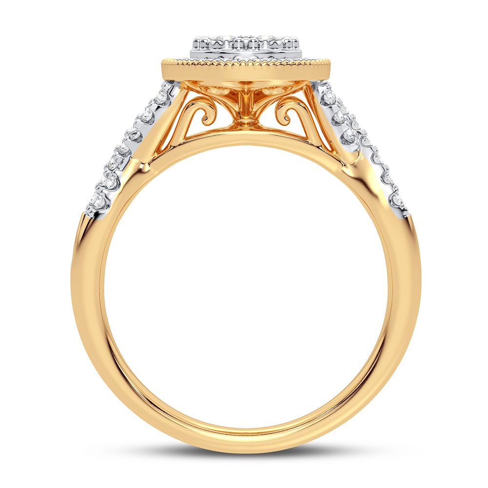 10K Yellow Gold Exquisite 0.25Ct Diamond Ring