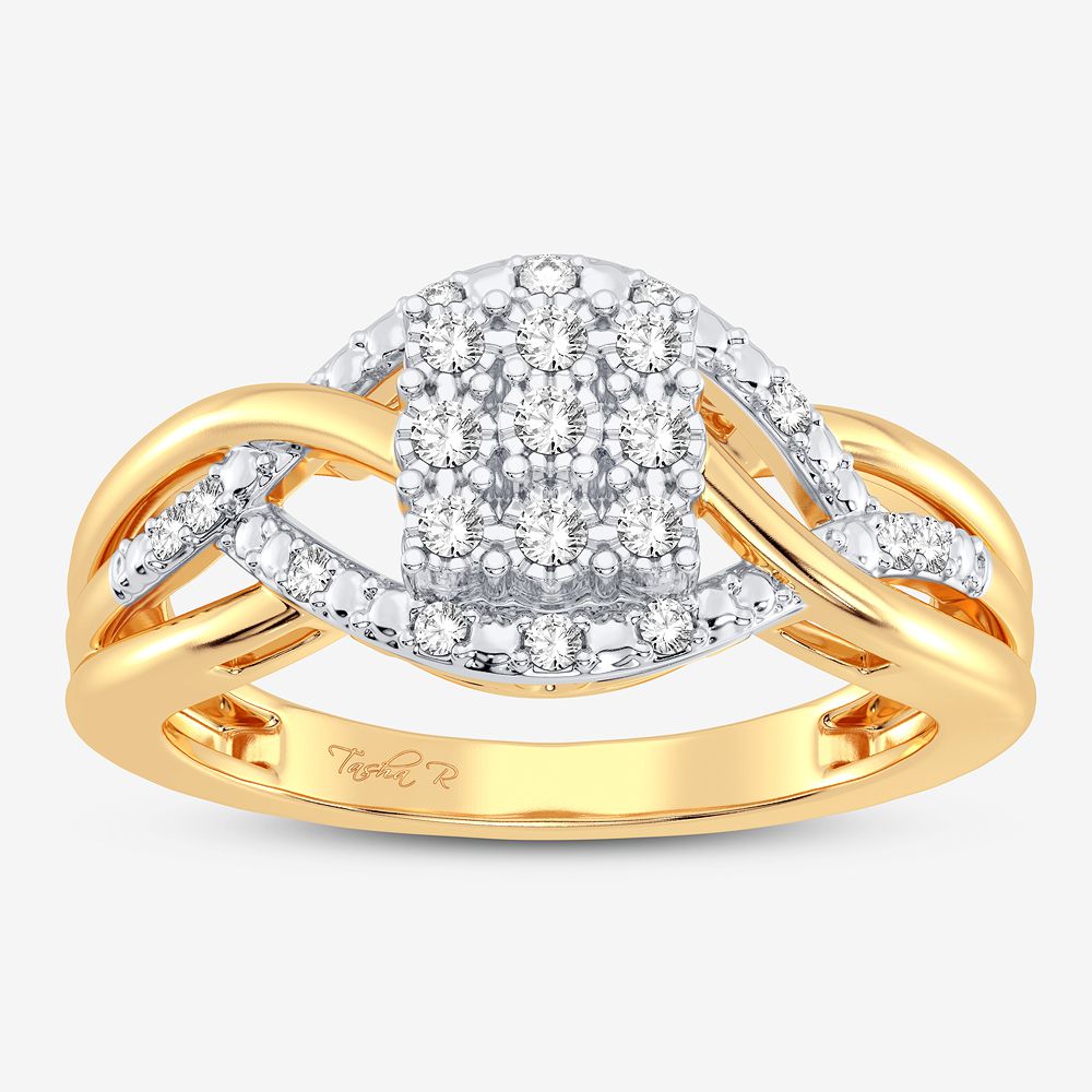 10K Yellow Gold Beautiful 0.10Ct Diamond Ring