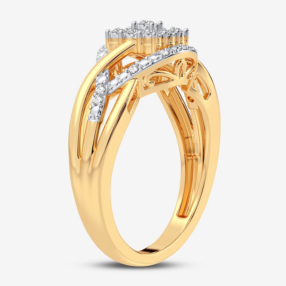 10K Yellow Gold Beautiful 0.10Ct Diamond Ring