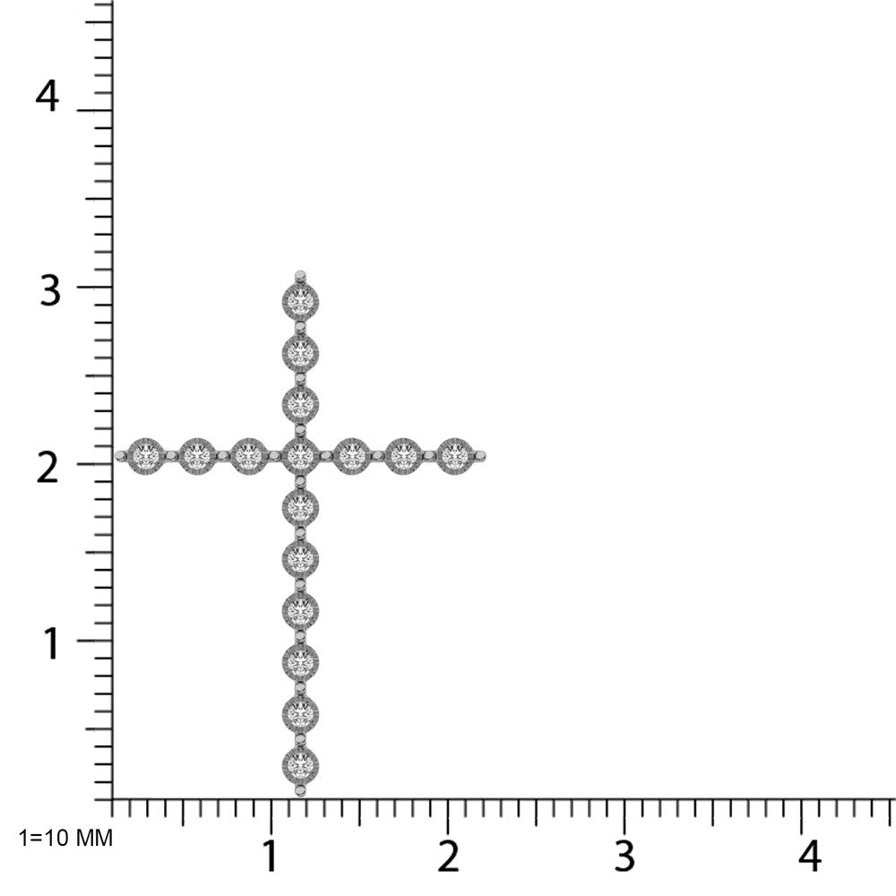Diamond 1/20 Ct.Tw. Cross Pendant in Sterling Silver