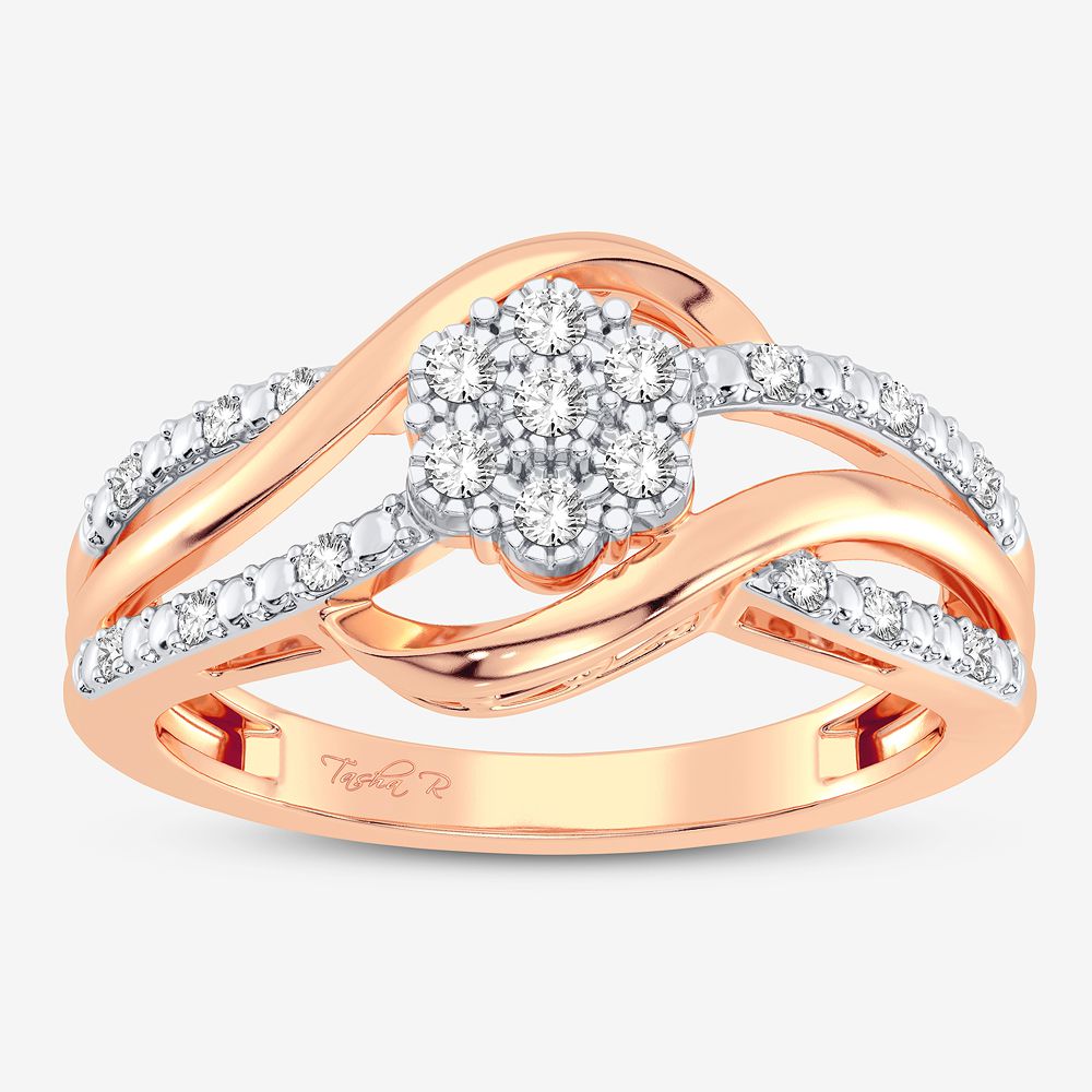 10K Rose Gold Exquisite 0.10Ct Diamond Ring