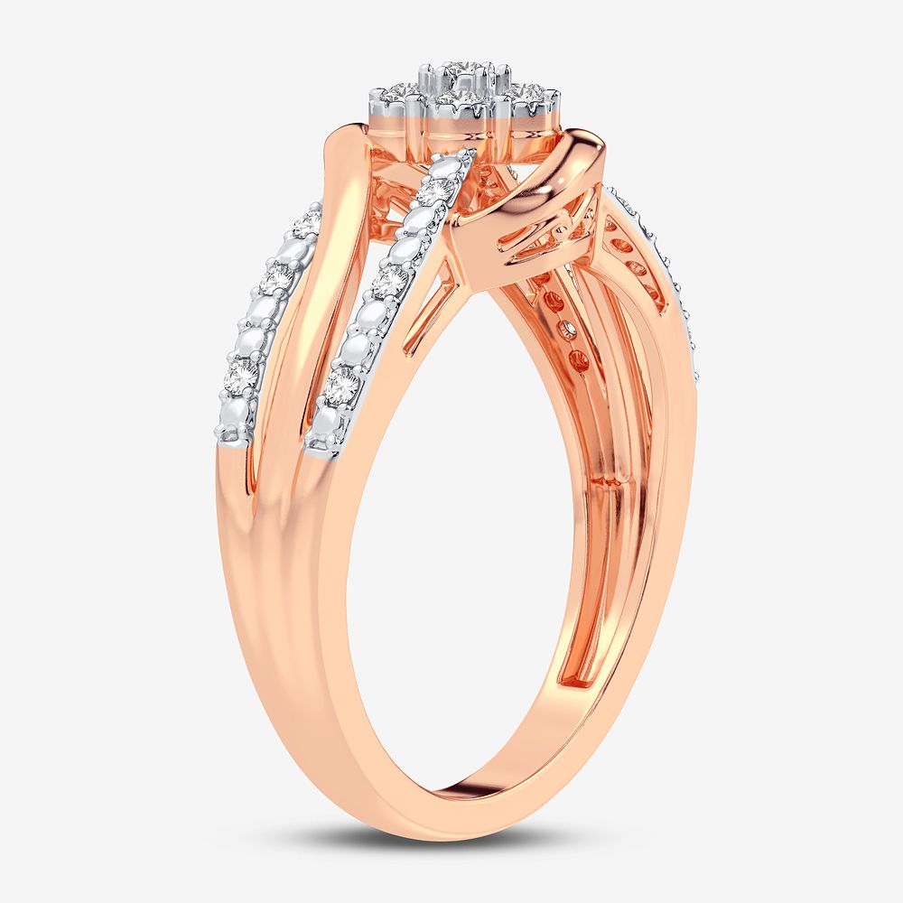 10K Rose Gold Exquisite 0.10Ct Diamond Ring