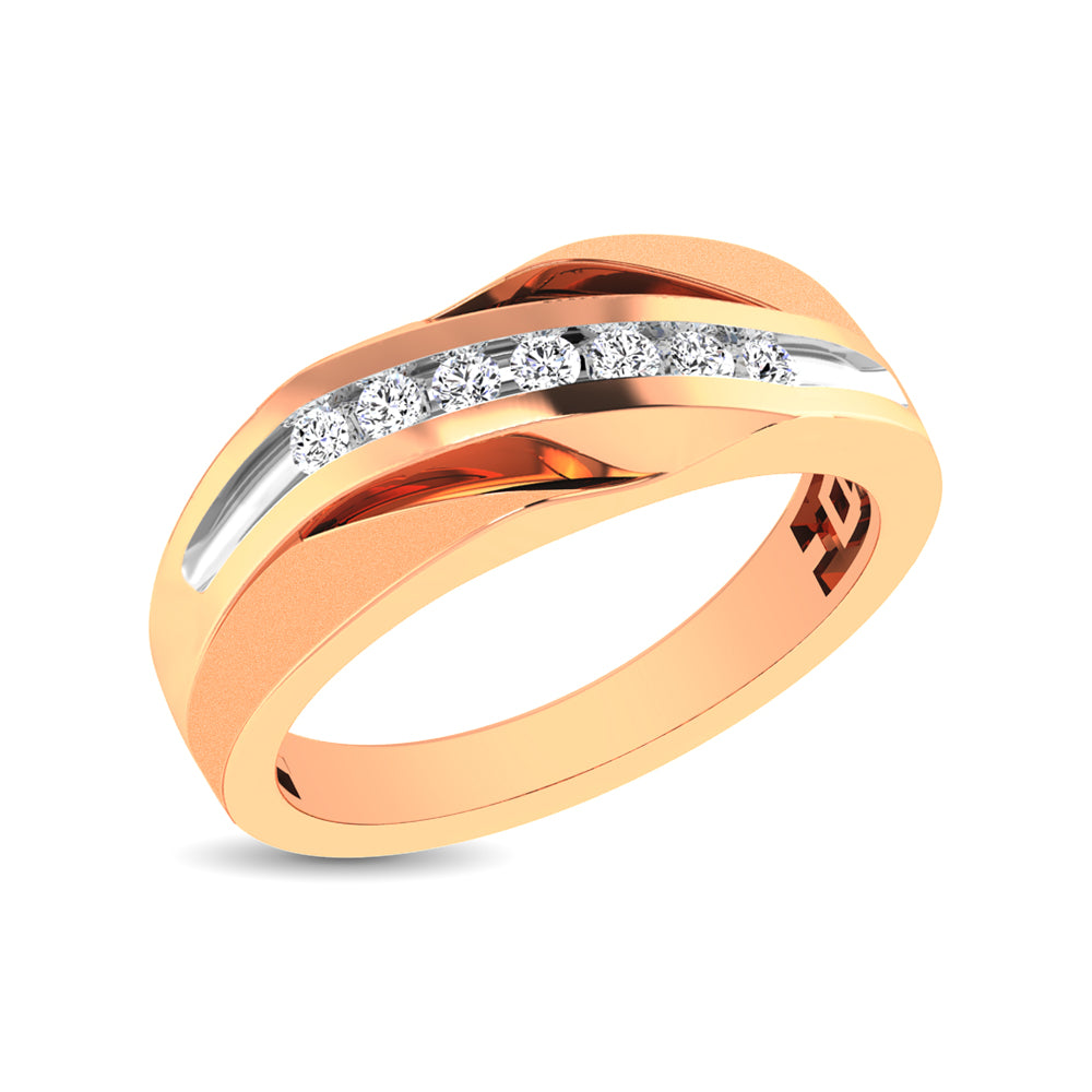 10K Rose Gold 1/2 Ct.Tw. Diamond Seven Stone Mens Band