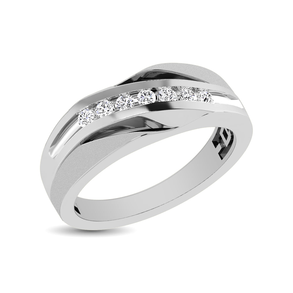 10K White Gold 1/4 Ct.Tw. Diamond Seven Stone Mens Band