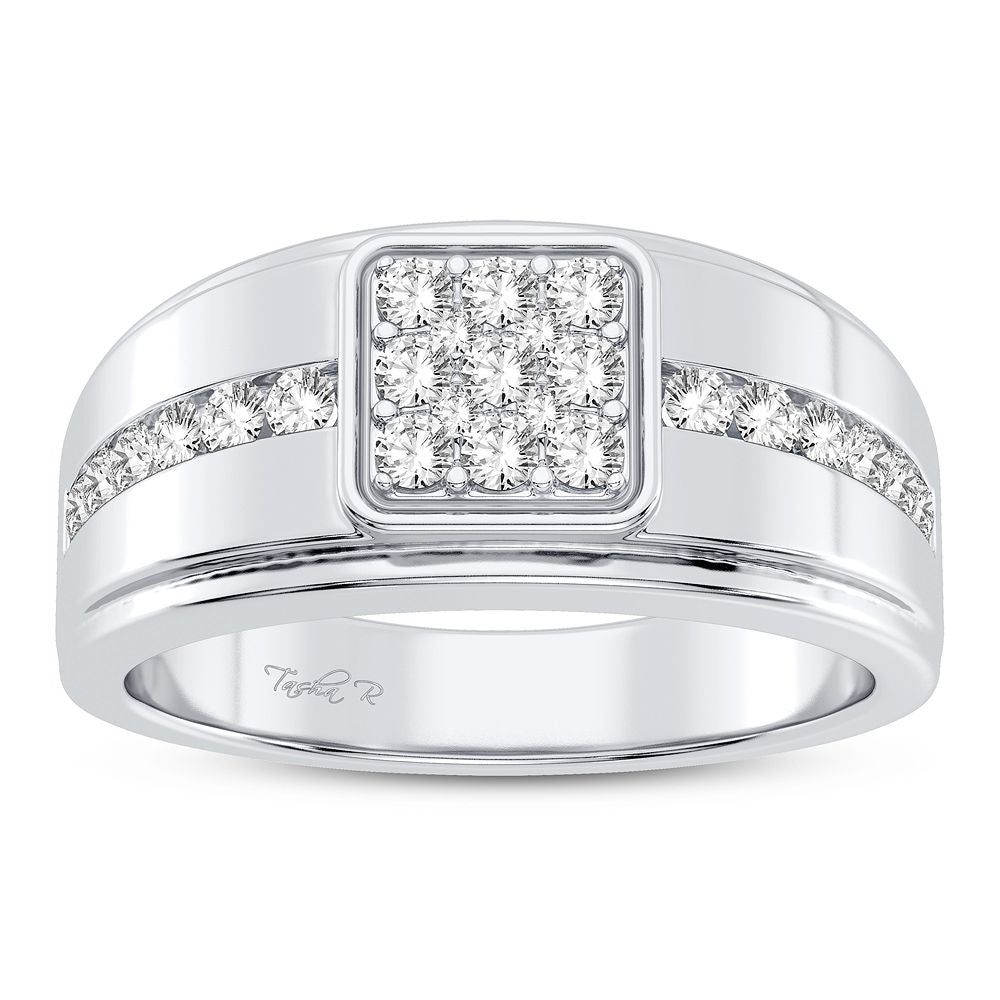 14K White Gold Elegant 0.50Ct Diamond Ring