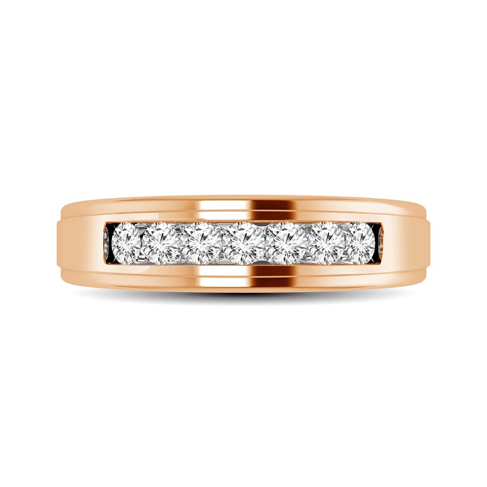 Diamond 1/6 Ct.Tw. Ladies Wedding Band in 10K Rose Gold