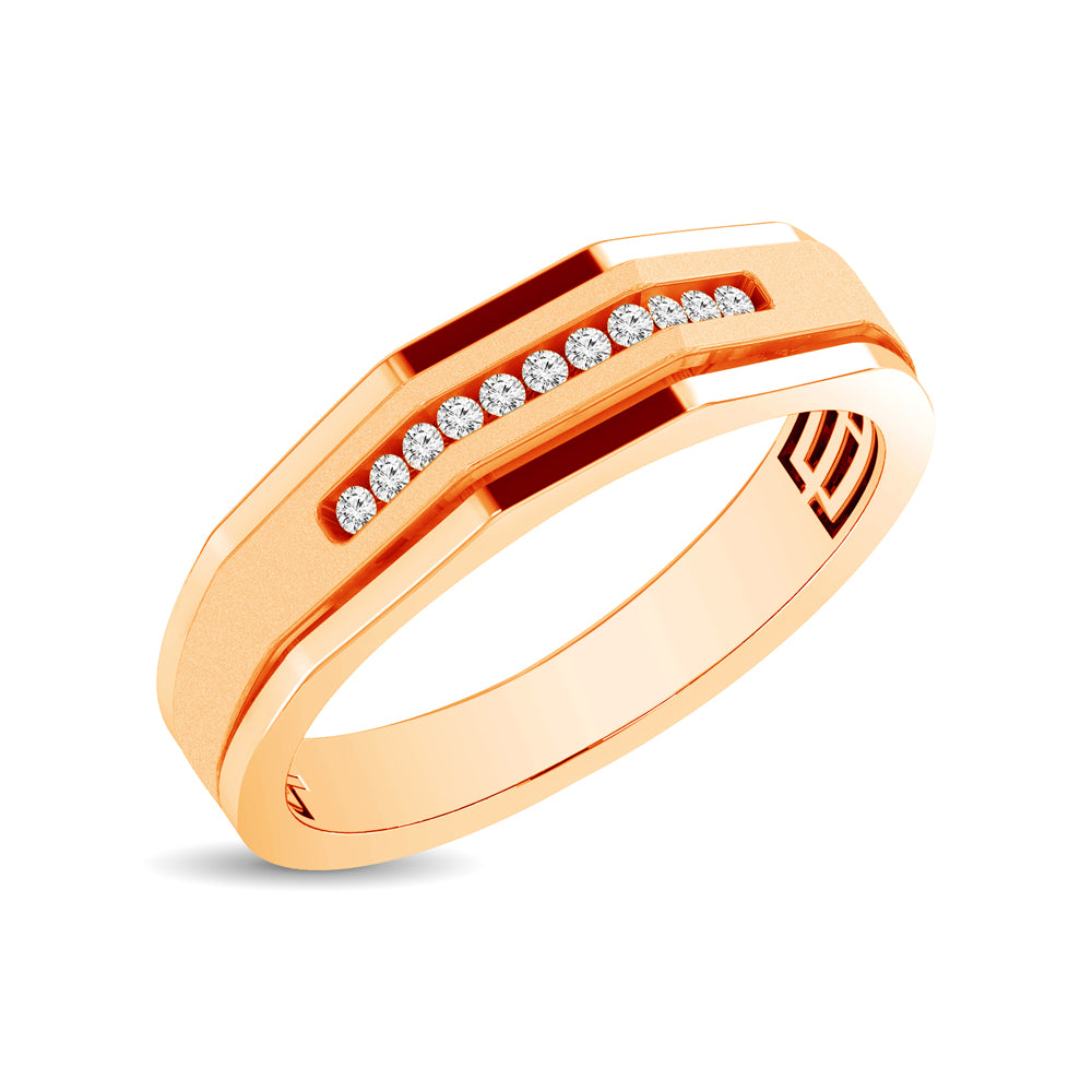 Mens 1/10 ctw Diamond Band in 10K Rose Gold