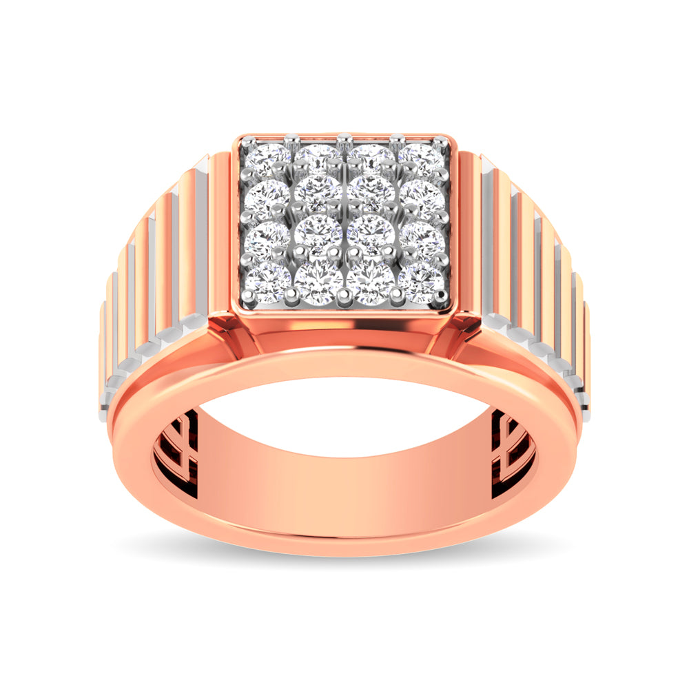 10K Rose Gold 1 Ct.Tw. Diamond Men&apos;s Fashion Ring