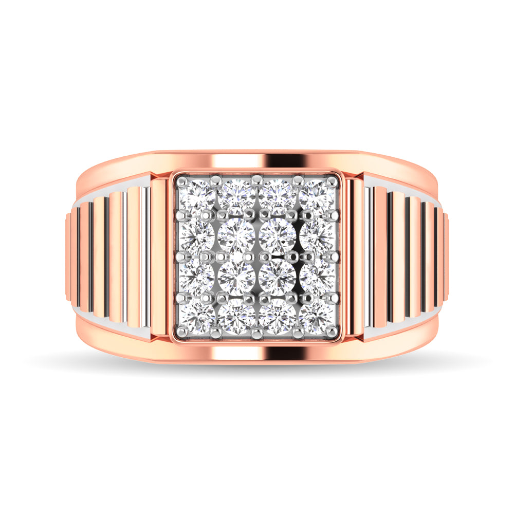 10K Rose Gold 1 Ct.Tw. Diamond Men&apos;s Fashion Ring