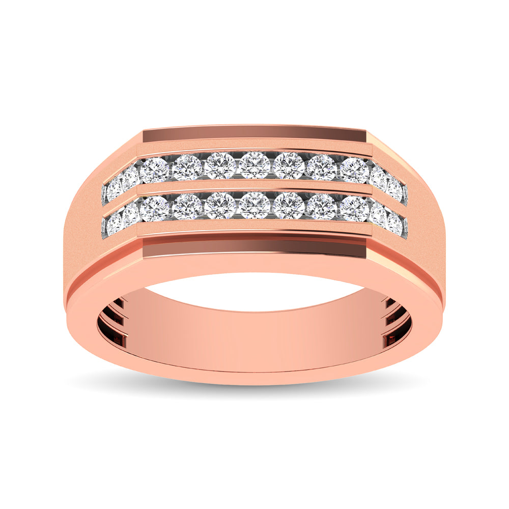 10K Rose Gold 1/2 Ct.Tw. Diamond Men&apos;s Ring