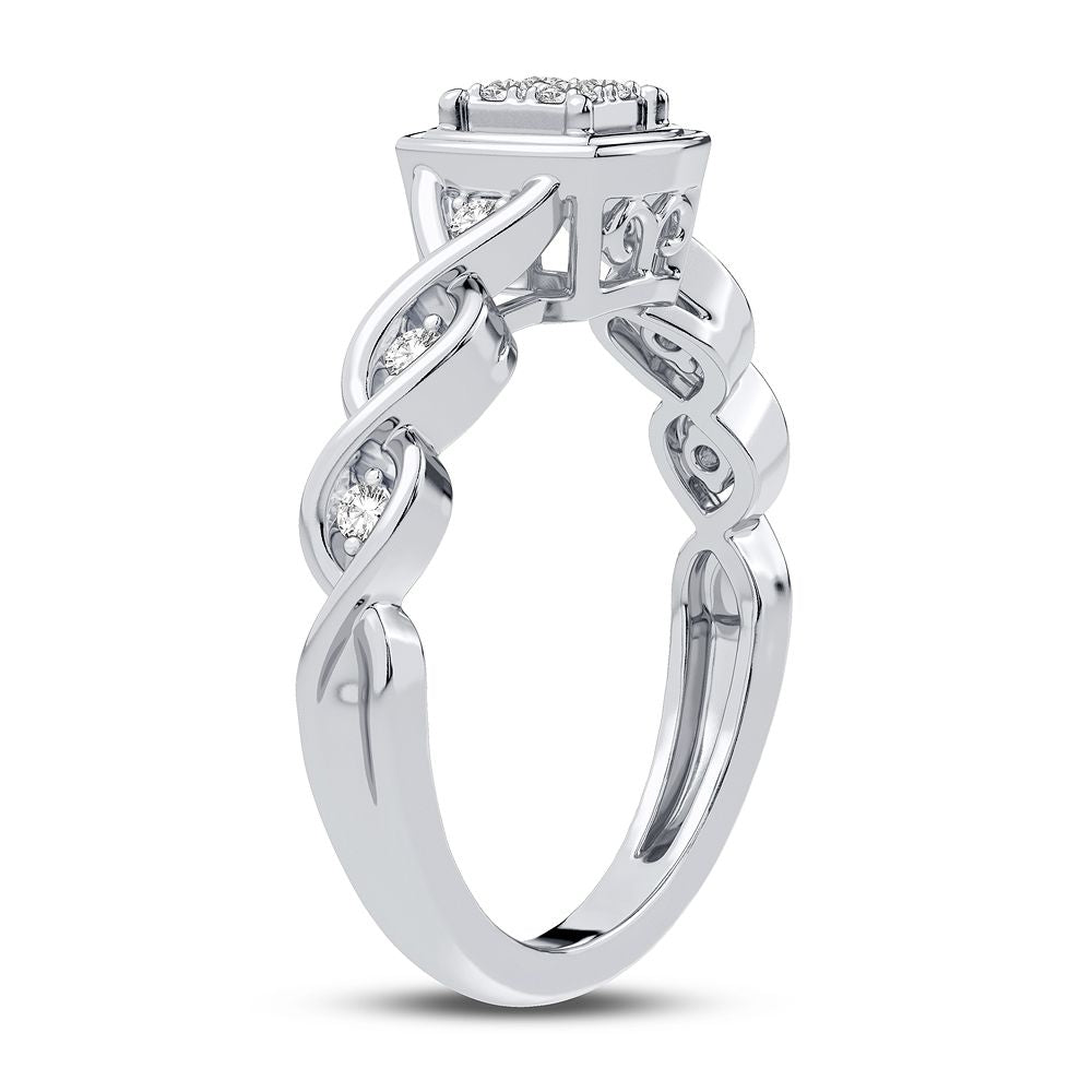 10K White Gold Beautiful 0.13Ct Diamond Ring