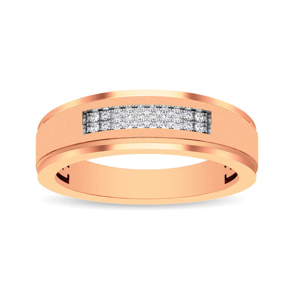 10K Rose Gold Diamond 1/10 Ctw Mens Ring