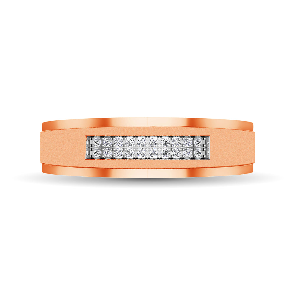 10K Rose Gold Diamond 1/10 Ctw Mens Ring