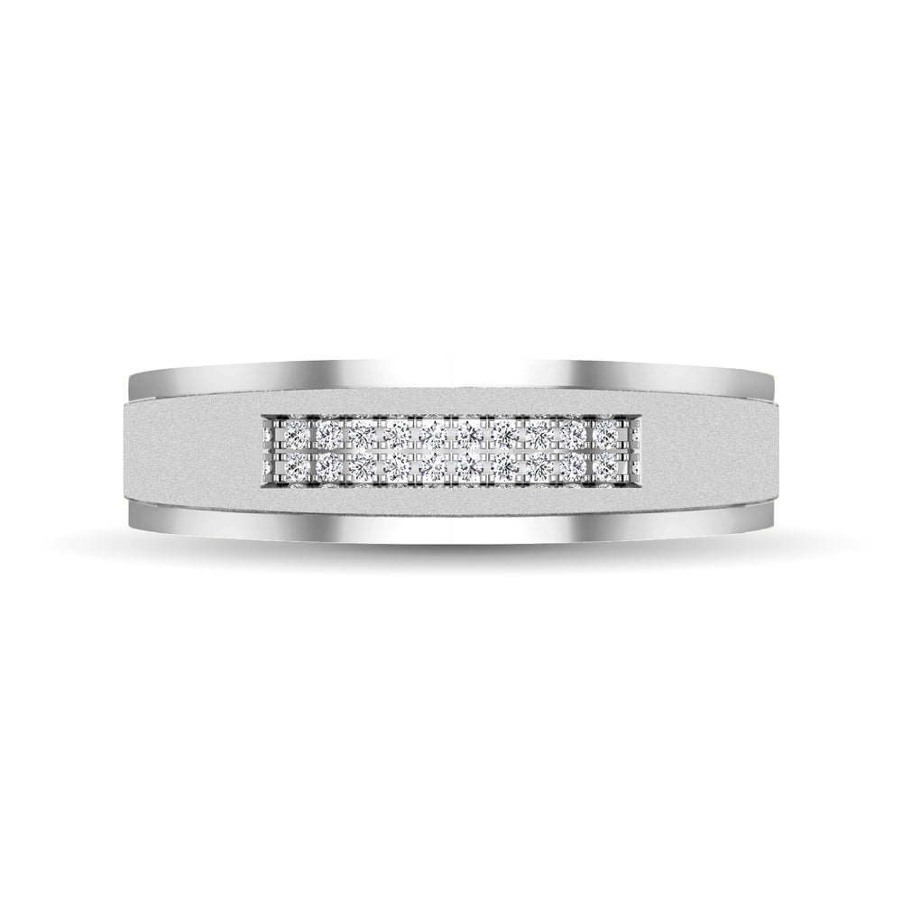 10K White Gold Diamond 1/10 Ctw Mens Ring