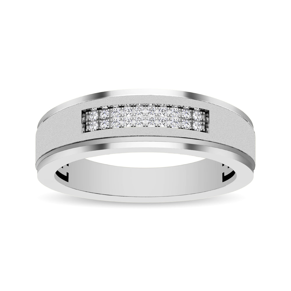 10K White Gold Diamond 1/10 Ctw Mens Ring