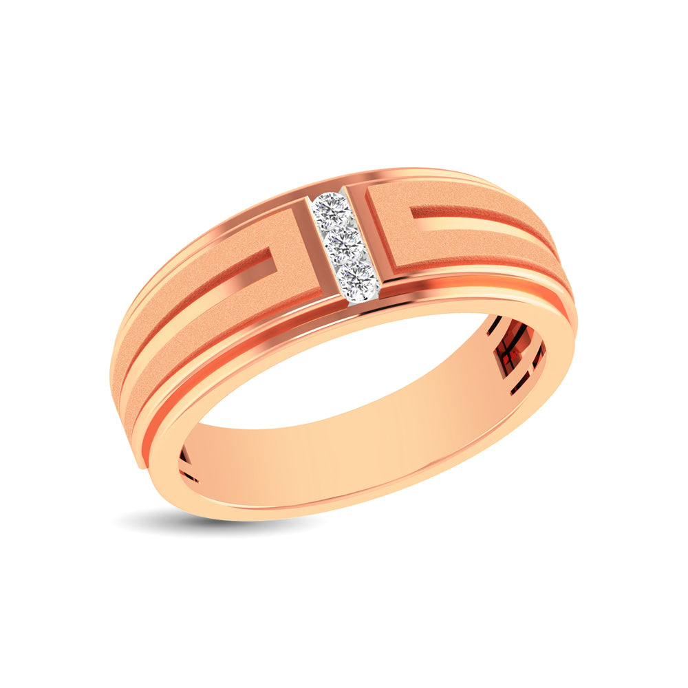 10K Rose Gold 1/10 Ct.Tw. Diamond Men&apos;s Ring