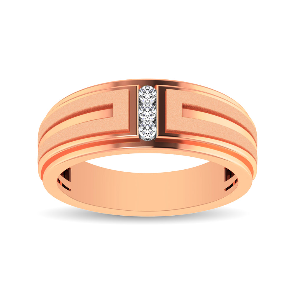 10K Rose Gold 1/10 Ct.Tw. Diamond Men&apos;s Ring