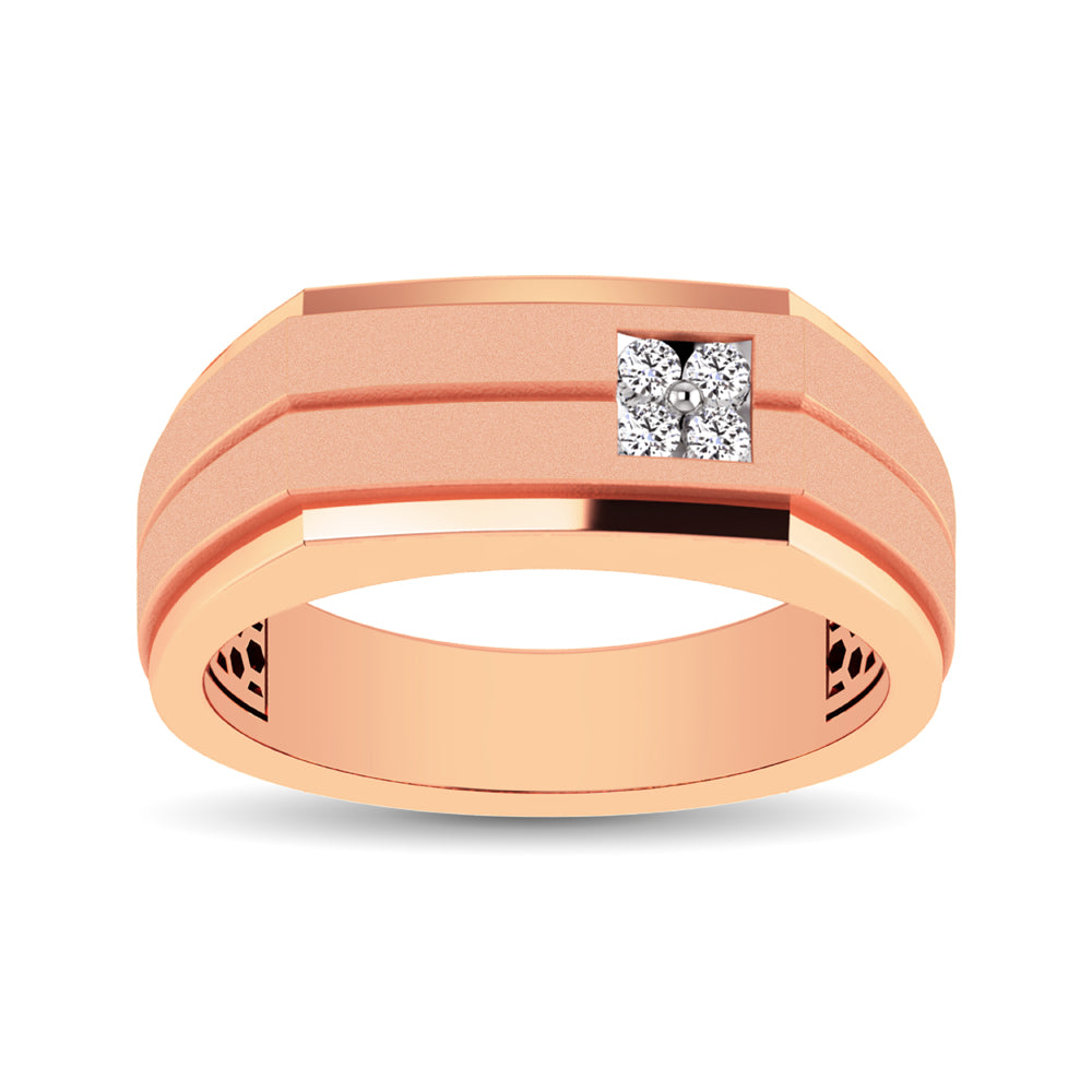 10K Rose Gold 1/10 Ct.Tw. Diamond Men&apos;s Ring