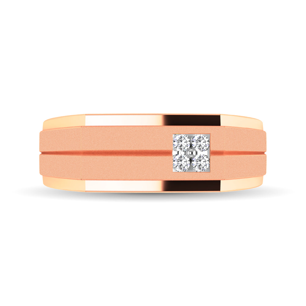 10K Rose Gold 1/10 Ct.Tw. Diamond Men&apos;s Ring