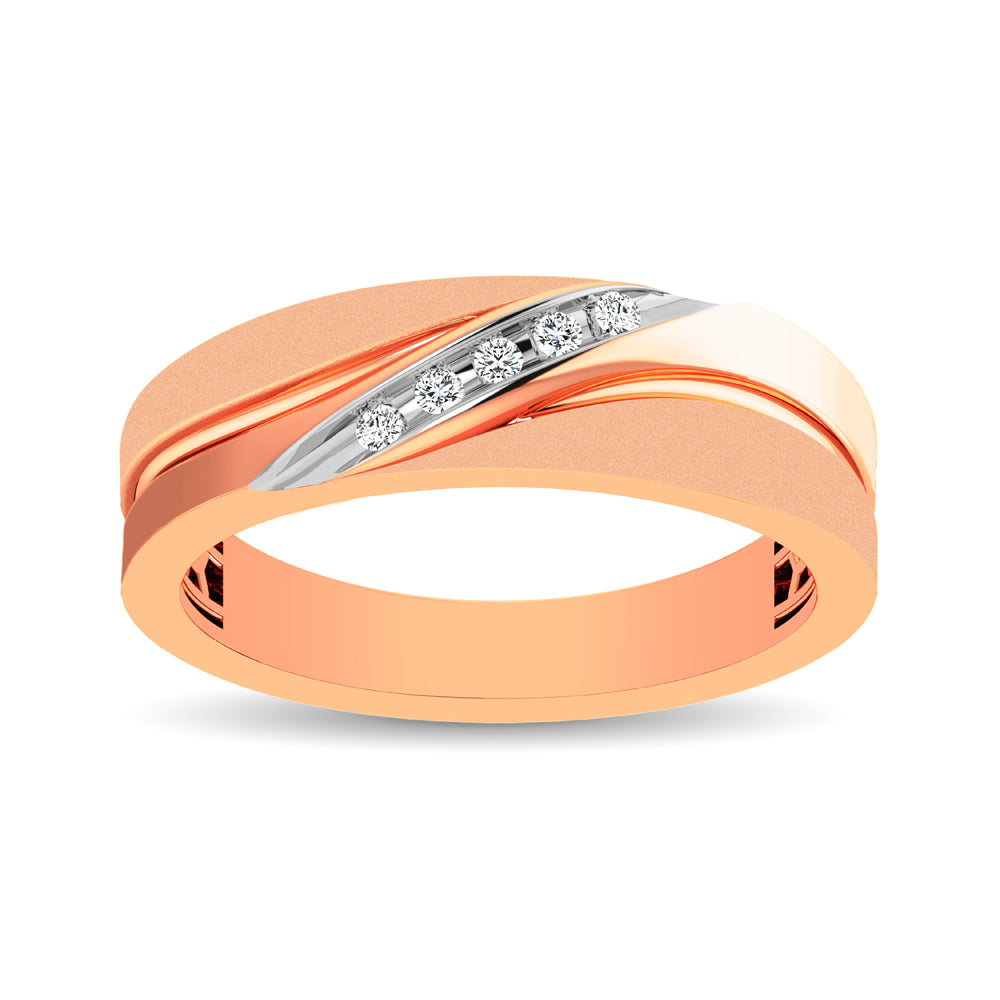 Men&apos;s 1/20 Ctw. Diamond Slant Ring in 10K Rose Gold