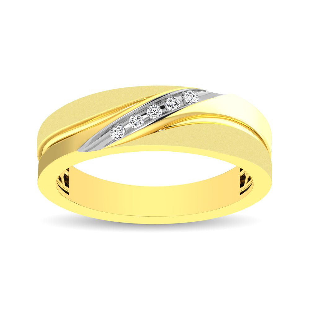 Men&apos;s 1/20 Ctw. Diamond Slant Ring in 10K Yellow Gold